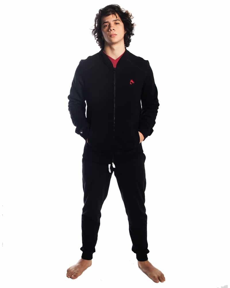 Casaca Unisex El Bomber - Negro Rojo, Rising Dragon