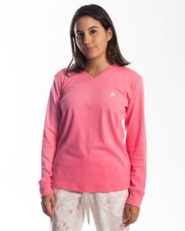 CONJUNTO DE PIJAMA ROSA ALGODON FRANELA GAMUZA RISING DRAGON